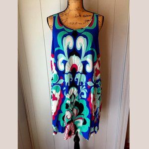Colorful shift dress with POCKETS, EUC